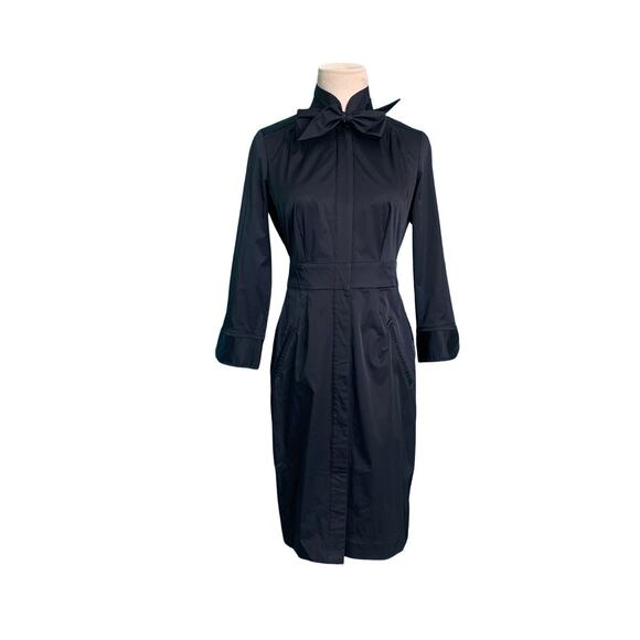 Club Monaco black 3/4 sleeves hidden buttons mini dress size 2 - Picture 1 of 11